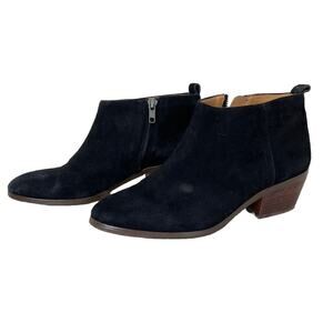 J.CREW Black Suede Ankle BOOTS BOOTIES Zipper Style C9868 Women’s Size 8